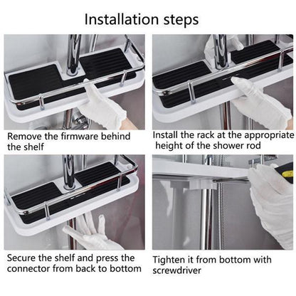 Adjustable Bathroom Pole Shower Shelf