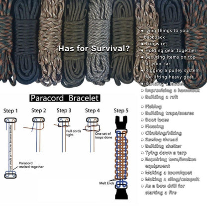 5 in 1 outdoor survival bracelet（2pcs）