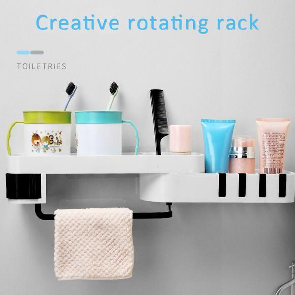 HT-Creative 180° Rotating Wall-Mounted Bathroom  Kitchen Shelf