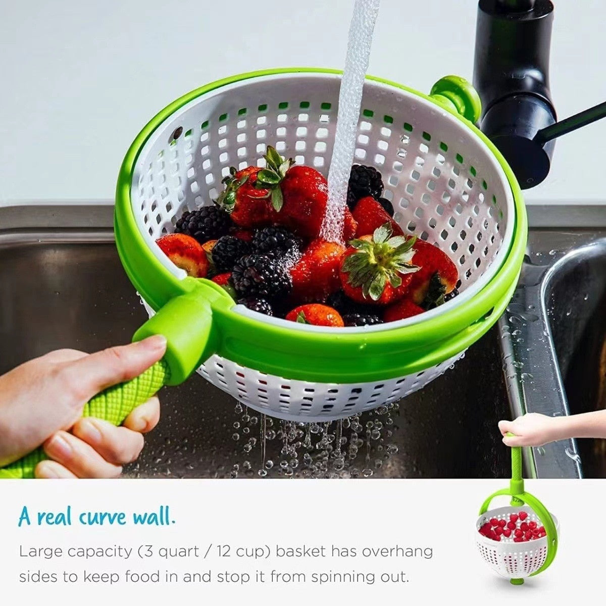 Rotating Salad Drain Basket