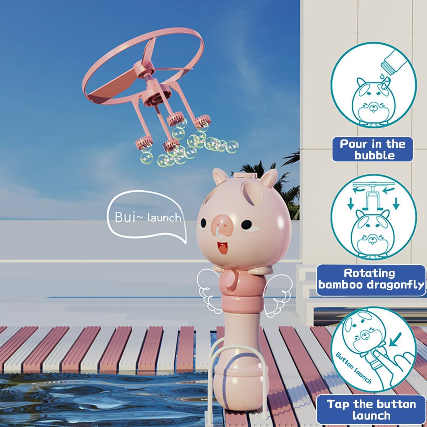 2021 New Flying Bamboo Dragonfly Bubble Machine