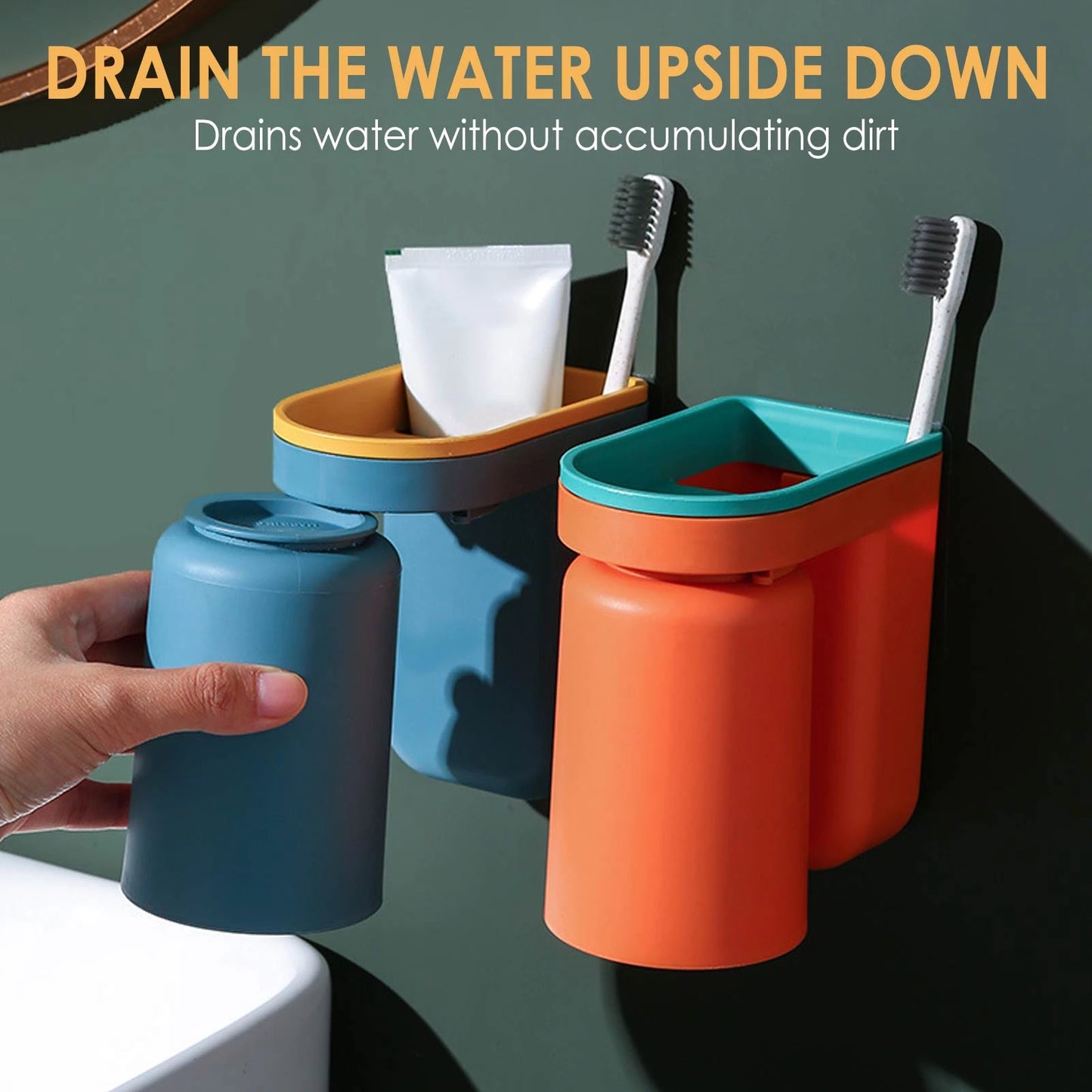Wall mounted toothbrush holder