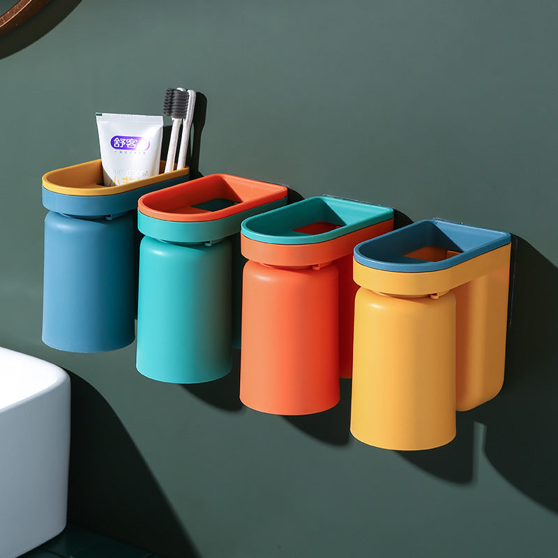 Wall mounted toothbrush holder