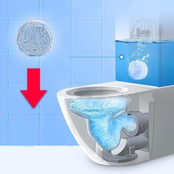 Automatic toilet cleaning film