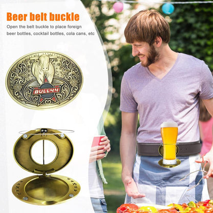 Outdoor/party metal beer belt buckle