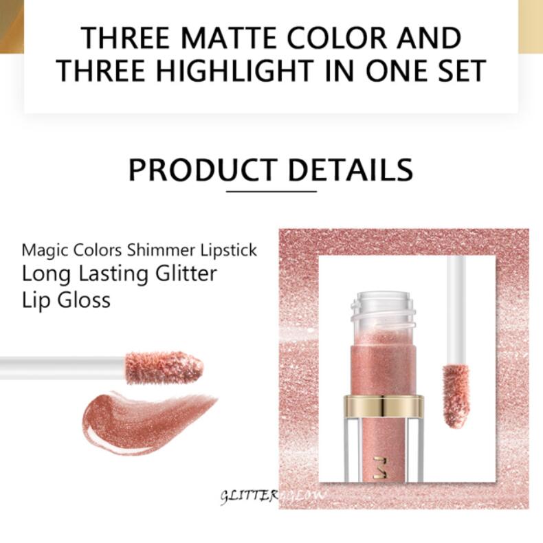 3 colors matte 3 colors high gloss Everlasting Liquid Lipstick