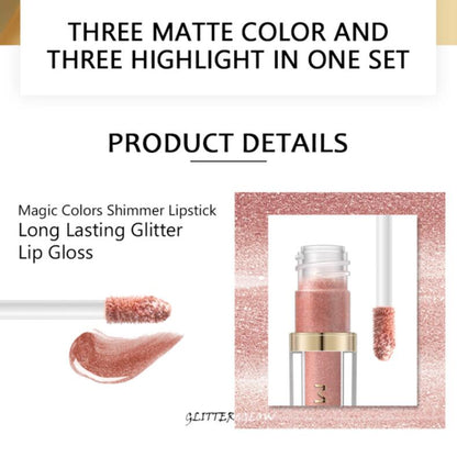 3 colors matte 3 colors high gloss Everlasting Liquid Lipstick