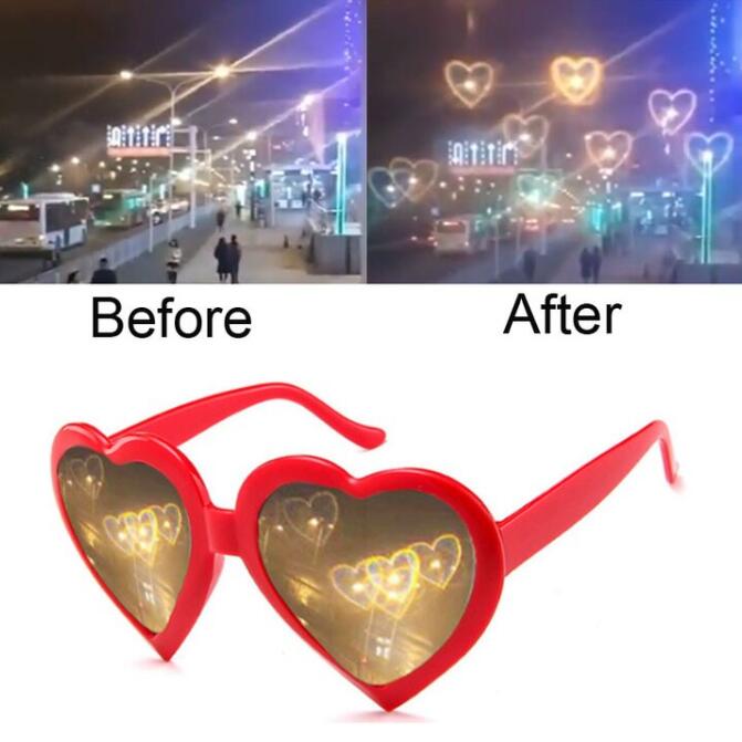 3D Heart-shaped special effect glasses