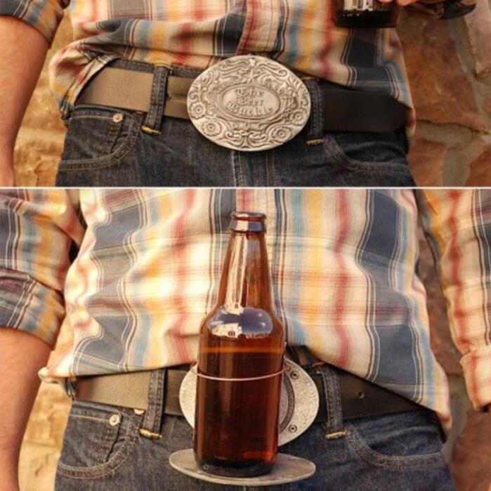 Outdoor/party metal beer belt buckle