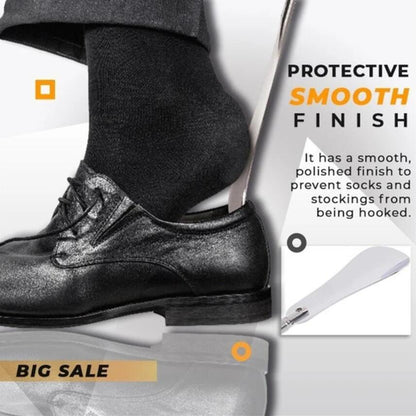 Stainless steel retractable shoehorn