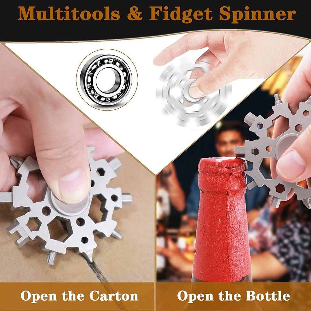 23-in-1 Fidget Spinner Snowflake Multitool