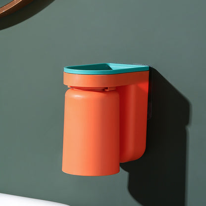 Wall mounted toothbrush holder