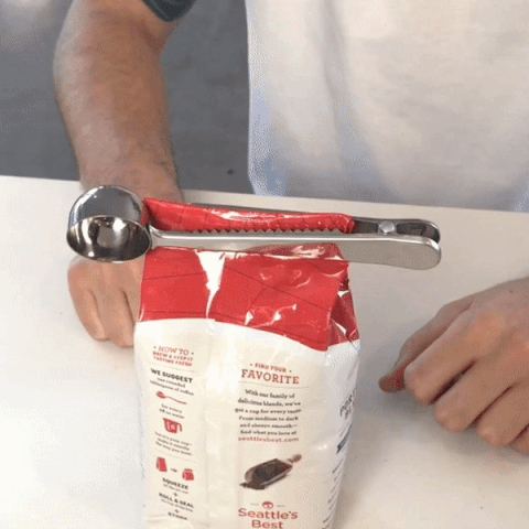 Stainless Steel Coffee Scoop with Bag Seal Clip
