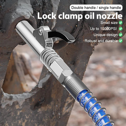 🎁2024 New Year Hot Sale🎁Strong Lock on Grease Couplers with Spring Flex Hose
