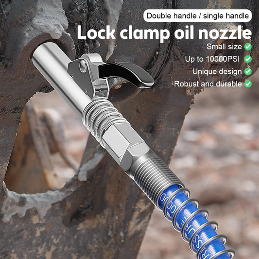 🎁2024 New Year Hot Sale🎁Strong Lock on Grease Couplers with Spring Flex Hose