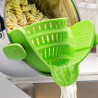 Clip On Silicone Colander Kitchen Strain Strainer